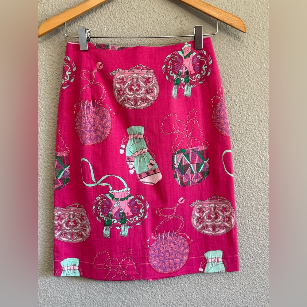 NWT Manuel Canovas Paris June‎ Paloma Star Skirt in Fushia Size 4/6